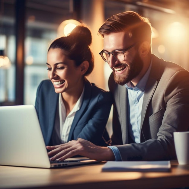 Dois jovens empresários a trabalharem juntos fora do gelo.