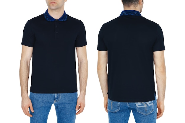Foto dois lados de camisetas pretas com espaço de cópia