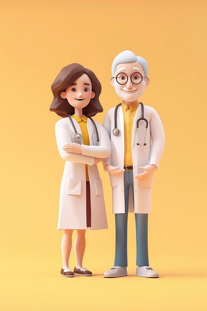 Dois médicos de pé juntos