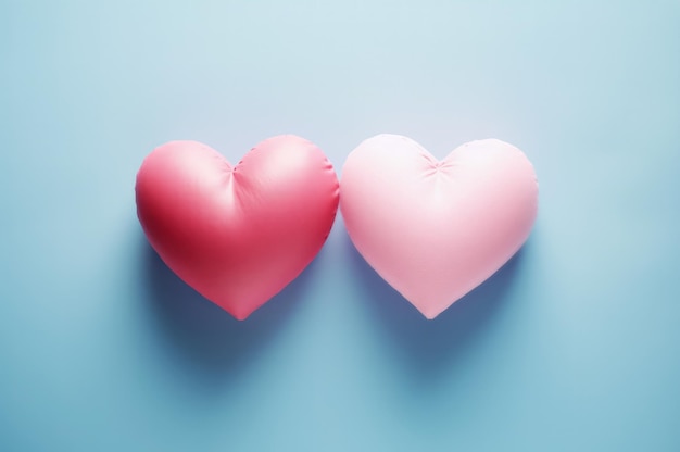 Dois pequenos corações sutis um cartão de saudação para o Dia dos Namorados