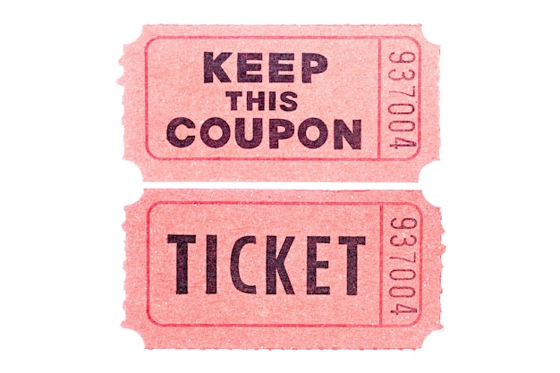 Dois tockets isolados em um fundo branco
