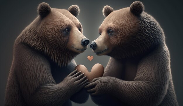 dois ursos apaixonados IA generativa