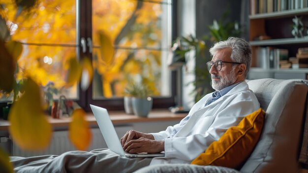 Foto doktor für die integration von telemedizin und digitalen gesundheitsplattformen