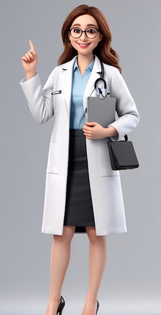 Doktor in 3D weibliche Figur
