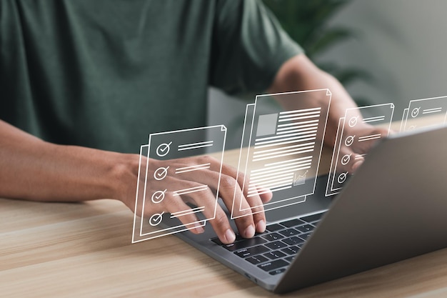 Dokumentenverwaltungssystem DMS-Konzept Dateien auf einer virtuellen Bildschirmoberfläche Online-Dokumentendatenbank und automatische Verarbeitung zur Verwaltung von Dateien