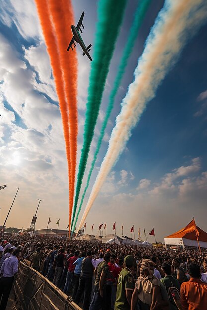 Dokumentieren Sie die atemberaubende Airshow der indischen Luftwaffe am Republiktag