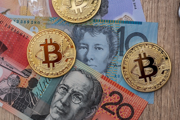 Dólares australianos e bitcoins