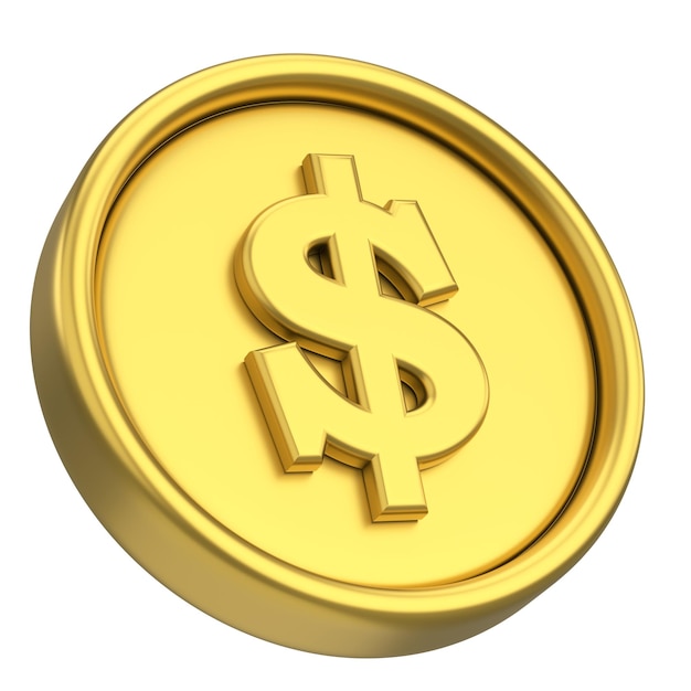 Dollarmünze 3D-Geld 3D-Illustration