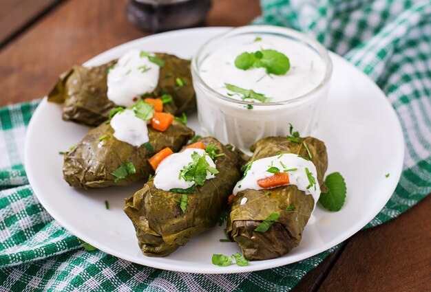 Dolma rellena de arroz y carne.