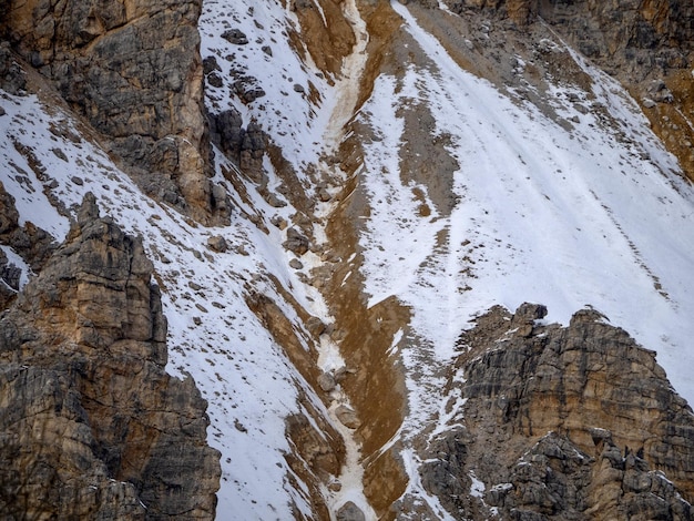 Dolomitas de la montaña Fanes en el panorama de invierno