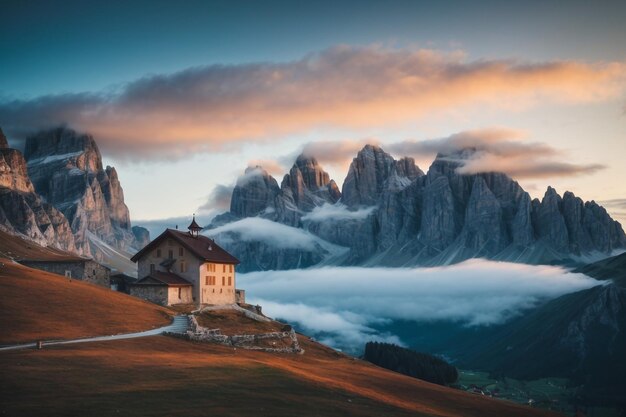 Foto dolomitas de paso de montaña