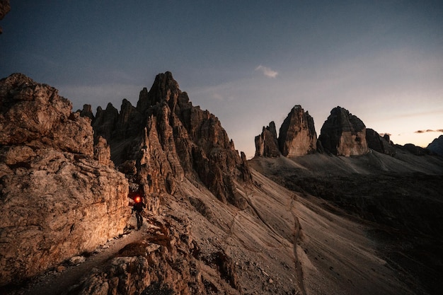 Dolomiten Drei Zinnen von Lavaredo Italienische Dolomiten mit berühmten Drei Zinnen von Lavaredo Tre Cime Südtirol Italien