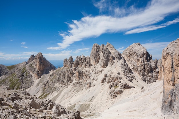 Dolomiten-Landschaftstrekkingpfad in der Hochgebirgsgruppe Catinaccio