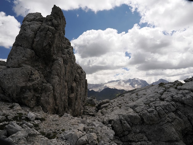 dolomiten marmolada gletscherblick vom corvara-panorama
