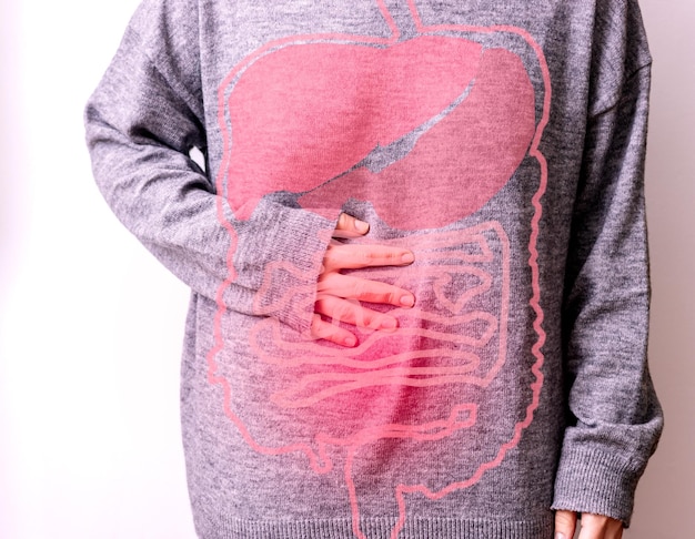 Dolores de estómago úlcera gástrica apendicitis o enfermedad del tracto gastrointestinal