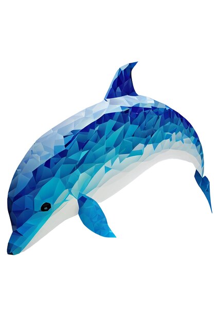 Dolphine lowpoly abstrato no fundo branco