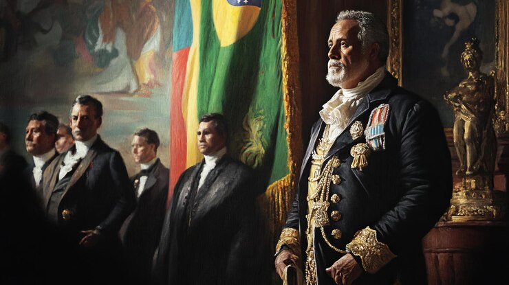 Foto dom perdido firth en el día de la independencia de brasil 7 de septiembre fondo bandera de brasil