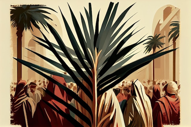 Foto domingo de ramos con motivo de la entrada de jesús en jerusalén