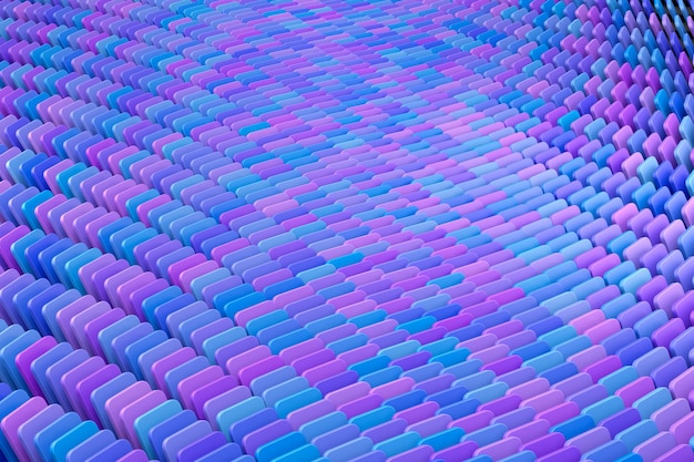 Domino multicolor alineado fondo abstracto 3D Rendering