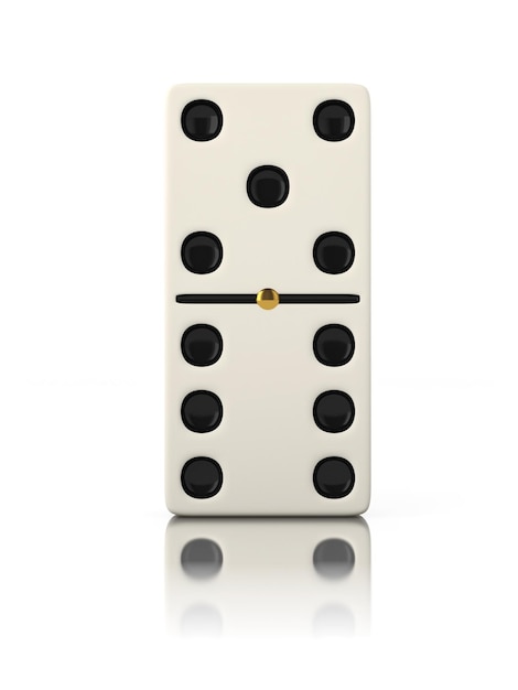 Domino-Spiel-Knochen aus der Nähe, isoliert auf Weiß