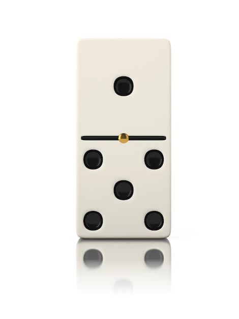 Foto domino-spiel-knochen aus der nähe, isoliert auf weiß