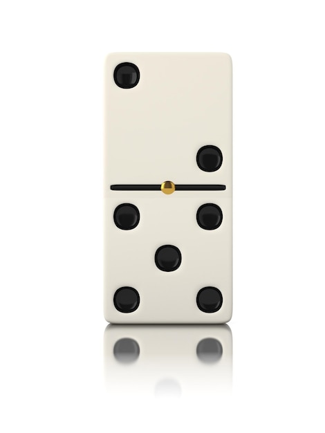 Domino-Spiel-Knochen aus der Nähe, isoliert auf Weiß