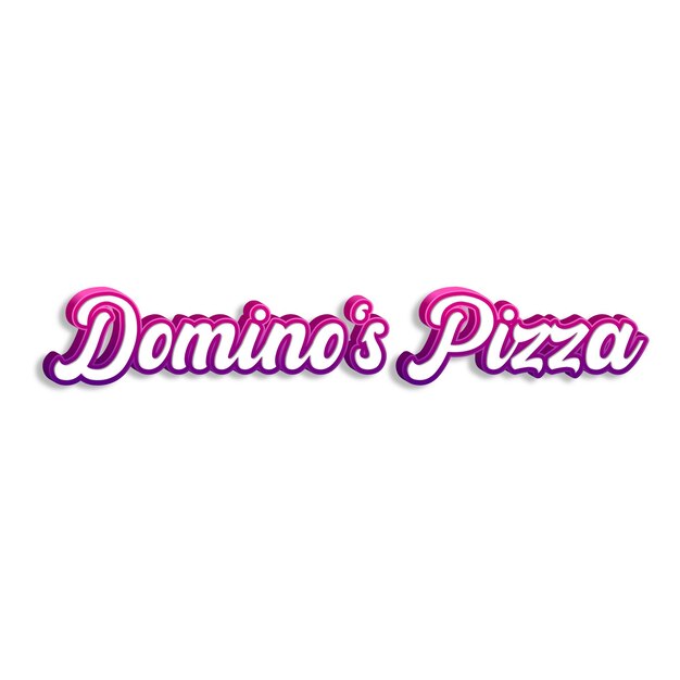 Foto dominospizza tipografía diseño 3d amarillo rosa blanco fondo foto jpg