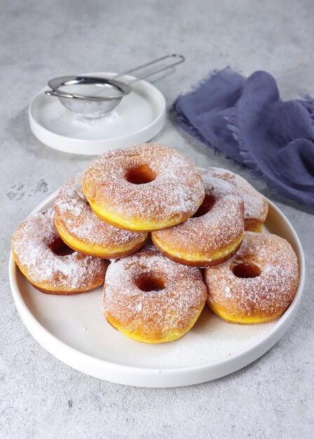 Donat labu o rosquillas o rosquillas de calabaza se hace con puré de calabaza