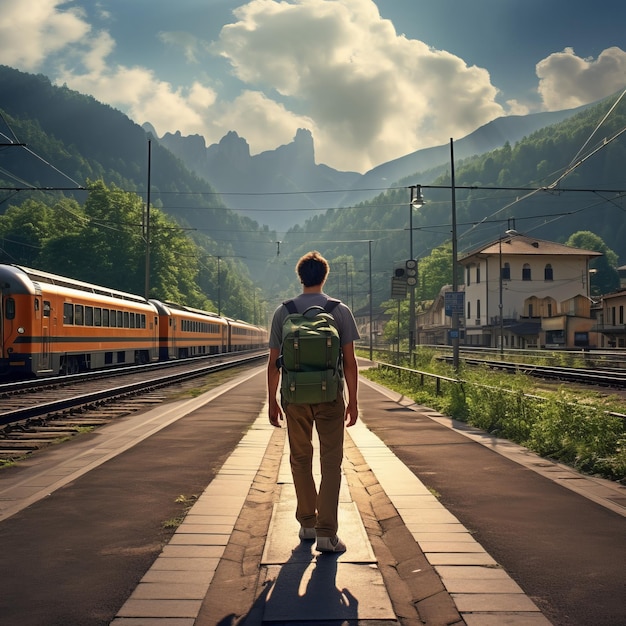 Donde los viajes comienzan la vida en una vibrante estación de tren