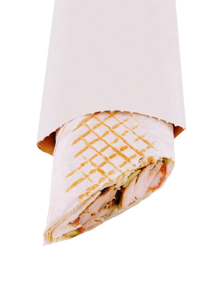 Doner kebab aislado sobre un fondo blanco