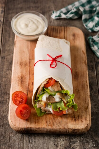 Doner kebab ou sanduíche shawarma