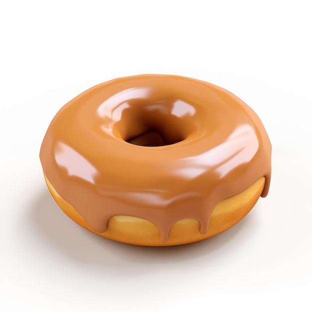 Donut de 3d aislado sobre un fondo blanco transparente