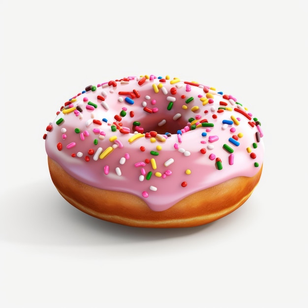 Donut 4k ultra realista sobre fondo blanco 8k Hd