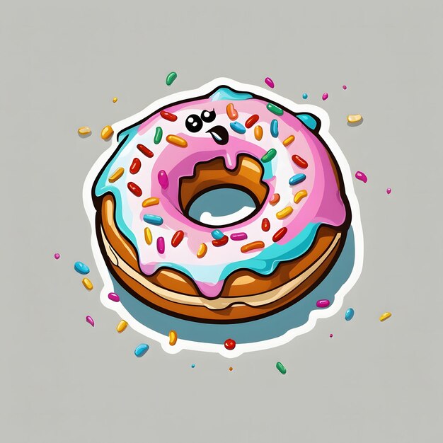 Foto donut con acuarela