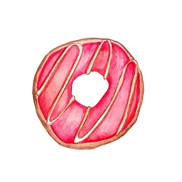 Foto donut aislado de acuarela de colores