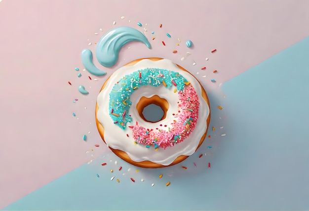 Donut al estilo pop vibrante