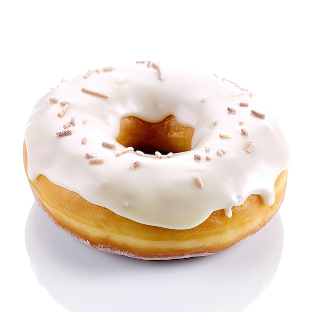 donut branco isolado em fundo branco