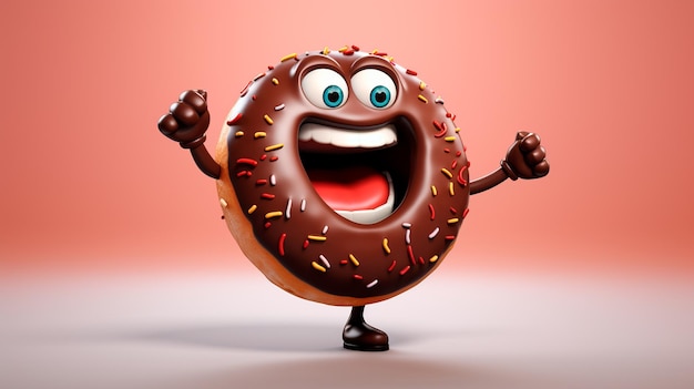 donut de chocolate con sonrisa