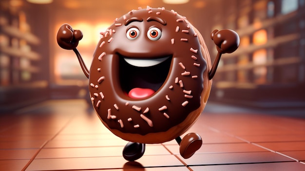 donut de chocolate con sonrisa