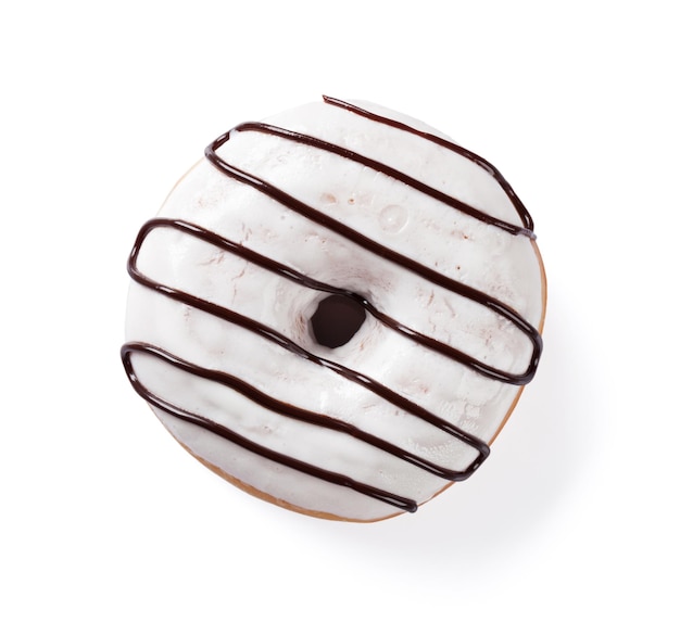 Donut com decoração de chocolate