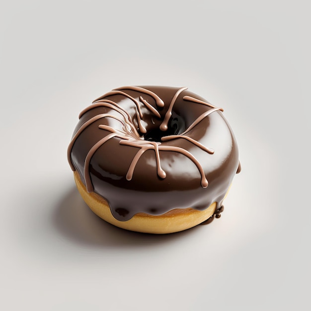 Foto donut de chocolate no fundo branco