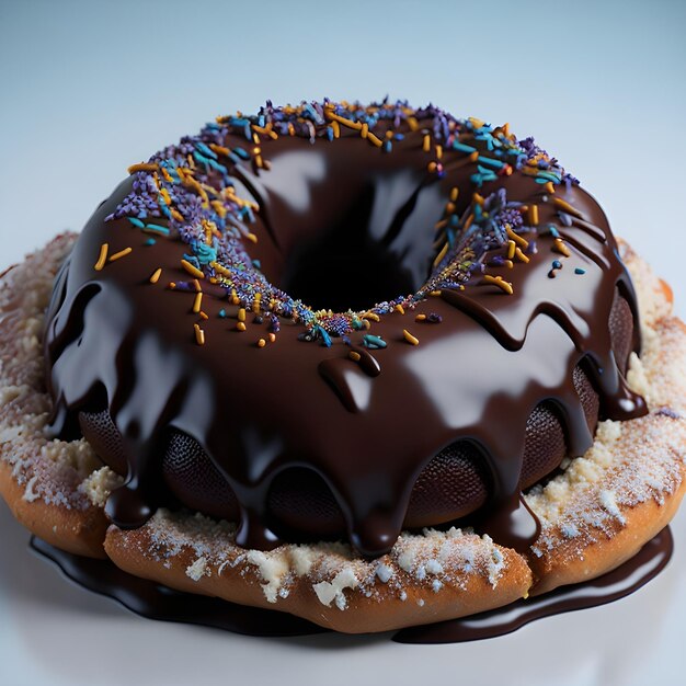 Foto donut de chocolate