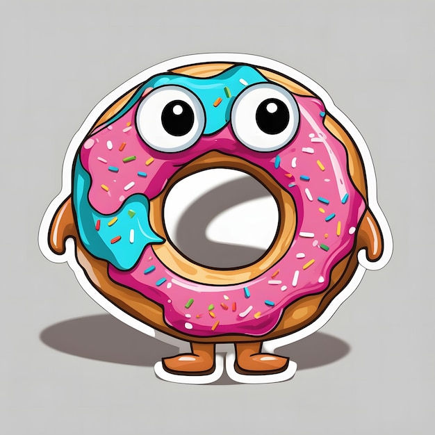 Foto donut de desenho animado