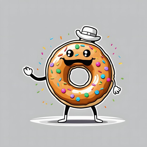 Foto donut de desenho animado