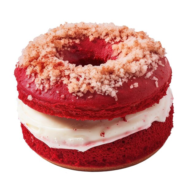 donut de veludo vermelho isolado em fundo branco