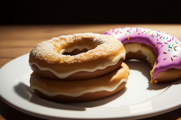 Foto donut deliciosa comida deliciosa lanche papel de parede ilustração de fundo comida favorita