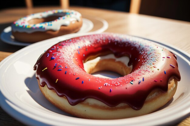 Foto donut deliciosa comida gourmet lanche papel de parede ilustração de fundo comida favorita