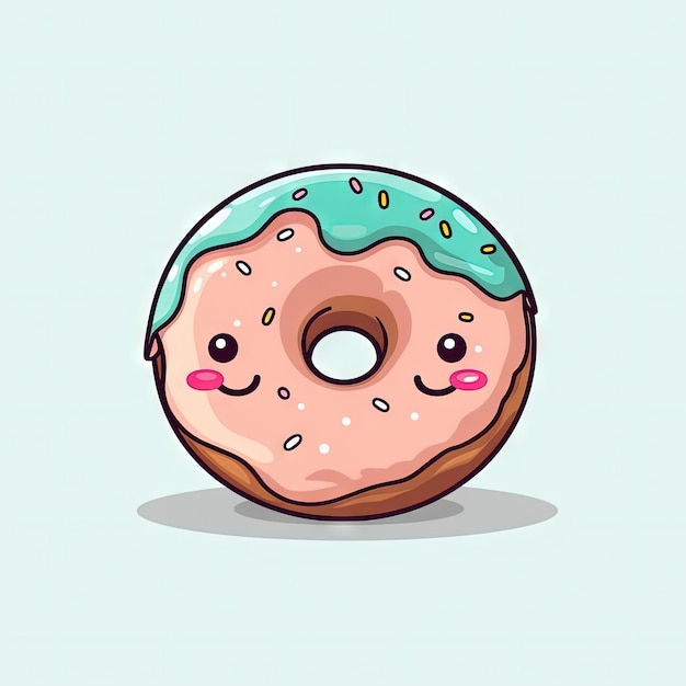 Donut delicioso sobre un fondo blanco limpio