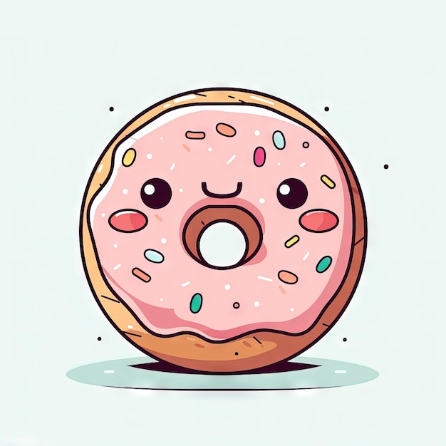 Donut delicioso sobre un fondo blanco limpio