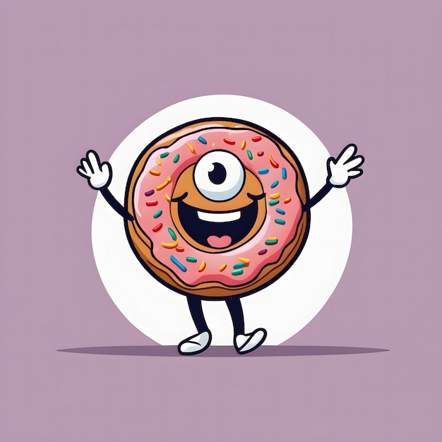 El donut de dibujos animados